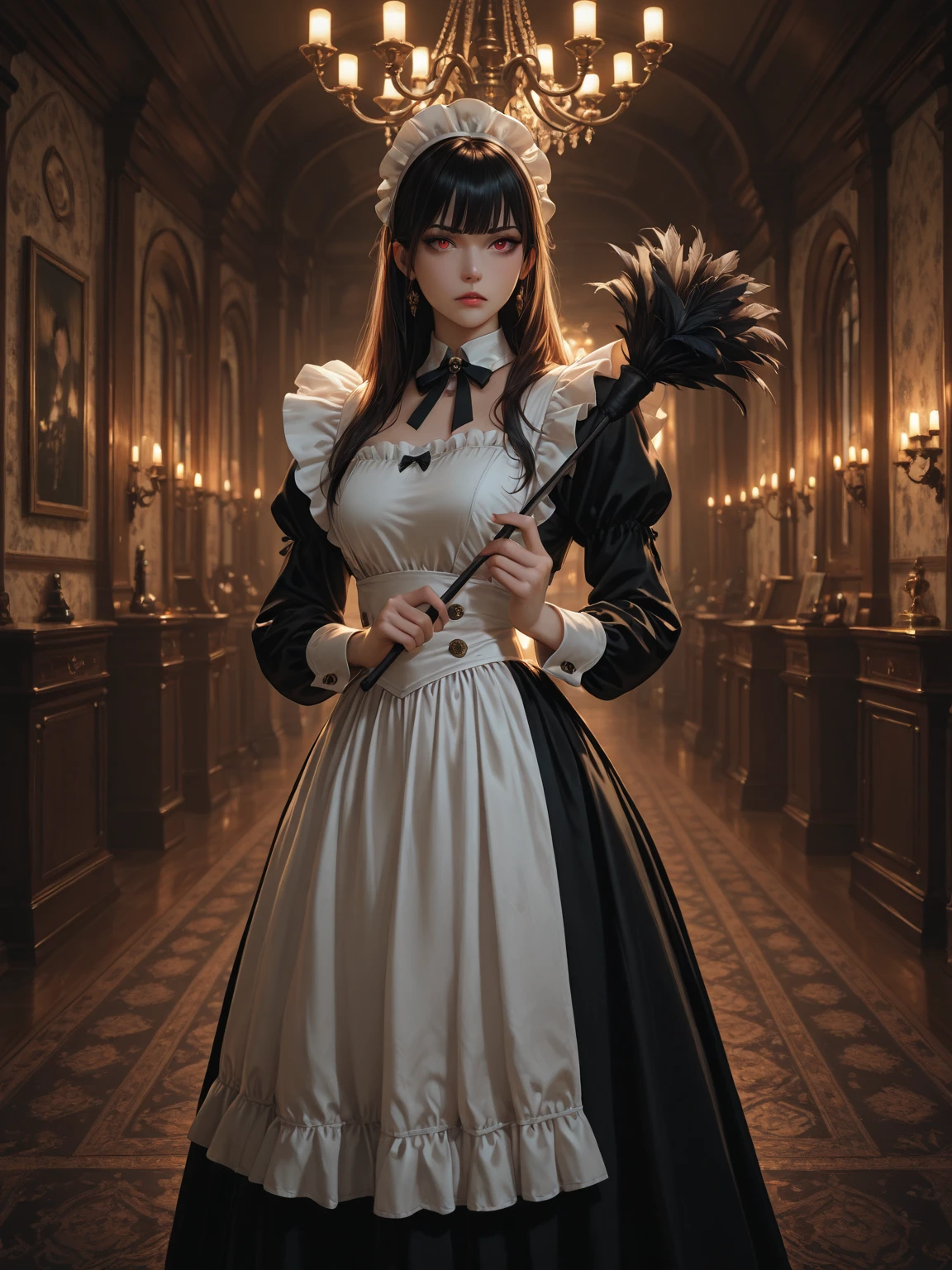 <lora:GoodHands-beta2:0.8>
<lora:americanmcgee_alice-12:0.8> mcgeealice, dress, apron, striped pantyhose, jewelry, necklace <lora:Clothing - Battle Priest_v2:1> battlepriest, black and white color theme, masterpiece, 4k, high quality, highres, absurdres,