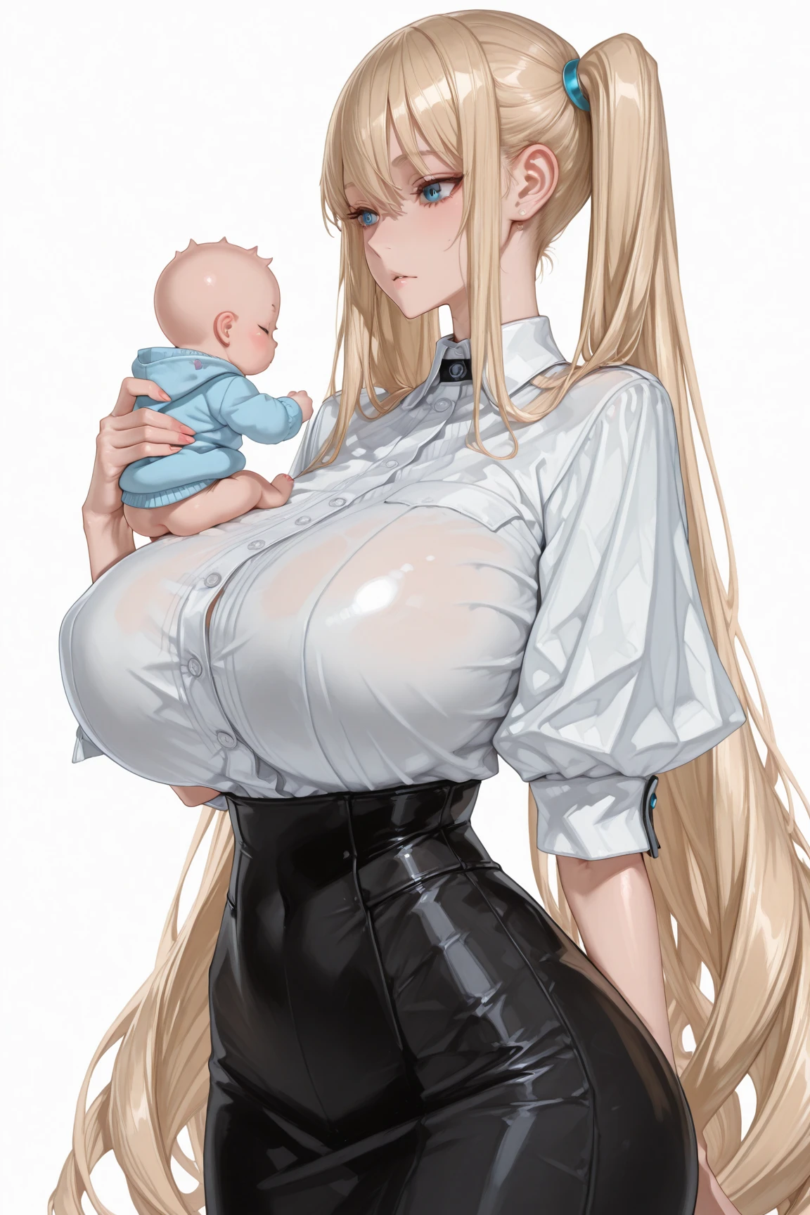 score_9, score_8_up, score_7_up, source_anime, takeda hiromitsu style, (1girl,tall stature)and(1shota boy,short stature)), (height difference),hetero,(1girl,tall stature:1.4),muscular,(long hair, french braid),straight hair, (blonde hair), light blue eyes, (huge breasts), pale skin,shiny skin, (rolling eyes:1.4),(ahegao),(trembling), erectile nipples, ((She wears military uniform, black pantyhose)), cum in pussy,(cum on clothes:1.4), cum on breasts,cum on body,cum facial, bukkake, cum in mouth,cum on hair,(excessive cum), (1shota boy,short stature:1.4),((smug)),small penis, ((((hug from behind)))), sex from behind, standing sex, ((((motion lines)))), vulgarity, clothed,(wrestling ring),