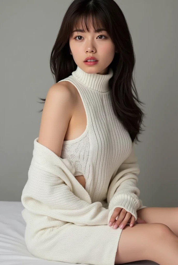(Tit, Turtleneck Knit, Shoulder Bag), (Top Quality, Masterpiece: 1.3, Ultra High Resolution,), (Ultra Detail, Caustics), (Photoreal: 1.4, RAW Shooting,) Ultra Realistic Capture, Highly Detailed , High resolution 16K like human skin, natural skin texture, skin tone looks even and healthy, uses natural light and color, 1 female, 25 years old Japanese, cute, Black hair, long hair, (depth of border notation, chromatic aberration, wide lighting range, natural shading,), (hair swaying in the wind: 1.2), room, crawling on all fours, massage costume, exposed skin, short skirt,