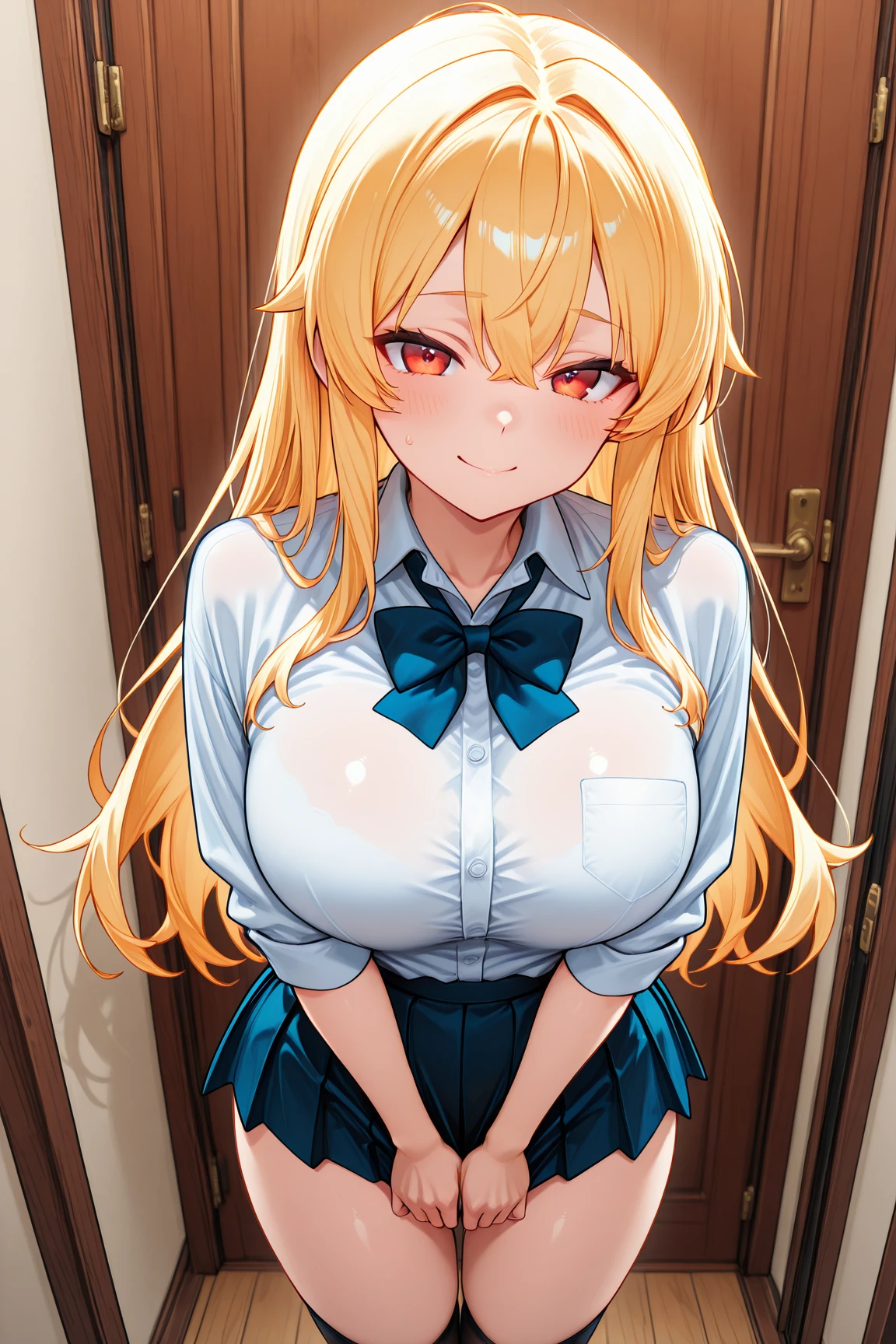 chocoyuzuki、choco yuzuki、Light blue eyes、黒いhorn、Blonde、Devil Girl、悪魔のhorn、悪魔のtail、悪魔のwing、Gradient Hair、horn飾り、horn輪、horn、Long Hair、Multicolored Hair、Pink Hair、Pointed Ears、(Swept-apart bangs:1.5)、tail、wing、Colored tip、smile、BREAK 黒いskirt、右胸にコウモリのTattoo、(Cleavage:1.2)、Frillsのshirt、Frills、White、(白いWhite:1.5)、(ピンクのshirt:1.2)、shirt、skirt、Tattoo、BREAK 屋内、bed、BREAK 見る人を見て、(Cowboy Shot:1.5)、Dynamic pose、BREAK (masterpiece:1.2)、Highest quality、High resolution、unity 8k wallpaper、(An illustration:0.8)、(Beautifully detailed eyes:1.6)、Highly detailed face、Perfect lighting、Highly detailed CG、(Perfect hands、Perfect Anatomy)、