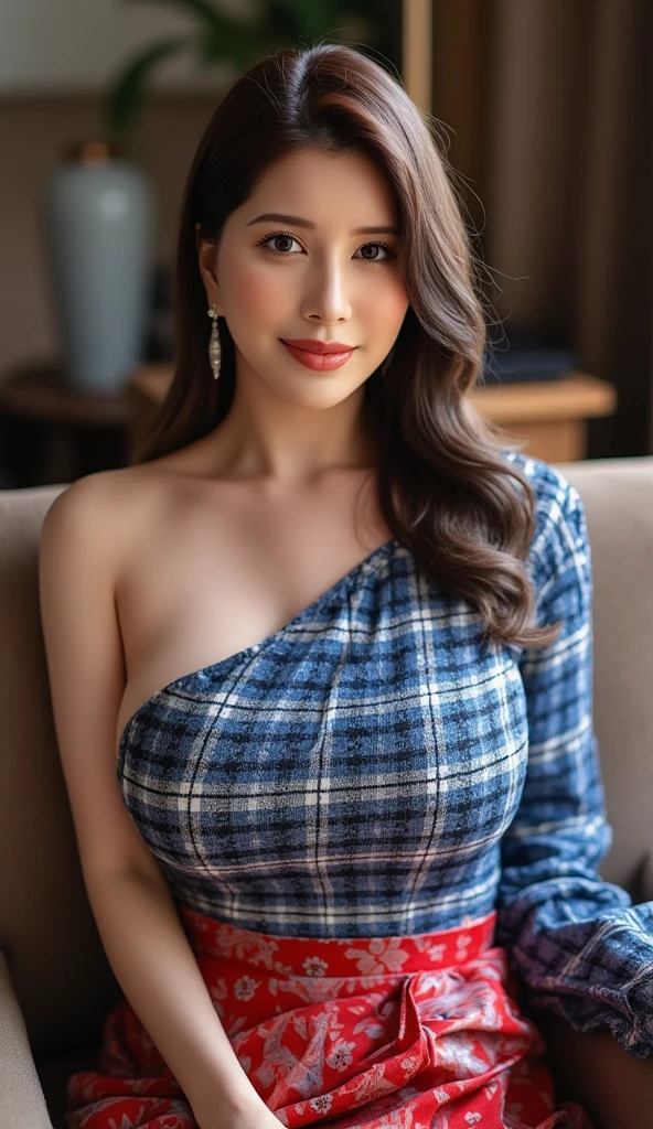 ((Night, Real Light, Top Quality, 8k, Masterpiece: 1.3)), 35 years old woman, Beautiful woman, Slender figure: 1.4, (dark brown hair), (Off Shoulder), (Kimono)), ((cleavage)), ((beautiful kimono)), (night), very detailed face and skin texture, (sitting), (((smiling)))