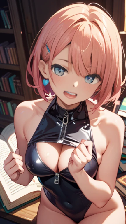purple eyes, (The best quality, master painting:1.3), Oboro, mature female, 26yo, (half body shot:1.3), , , (seductive look:1.5), purple hair, short hair, Stacked Bob Hair, (big breasts:1.2), (narrow waist:1.1), neckline, perfect body, (athletic body:1.1), soft skin, anime face, perfect face, (Perfect eyes:1.3), bright Eyes, Purple Iris, anime eyes, smoky eyeliner, eyeshadow, Asian, looking at the viewer, intelligent, Chalkboard background, Classroom, sharp focus, intricate details, Professional Illustrations, (vibrant colors:1.1), vivid colors, fuzzy lighting, digital mixing, ultra detailed body, Ultra detailed hair, Ultra detailed face, Trends on Pixiv, Top button open, shy girl, nice look, make-up, purple lipstick, perfect lips, make-up perfecto, ultra detailed painting,