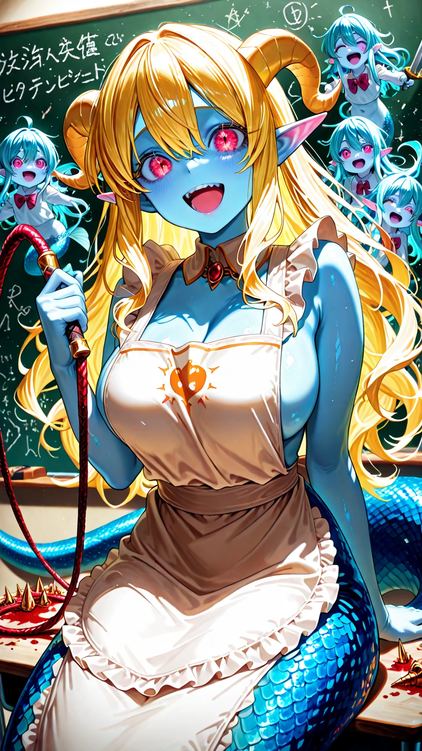 8K,High quality,Animated,married,Beautiful,Bright,Eye Highlights,Purple eyes,Sexy,ultra gigantic tits,oversized tits,Dark blue ,Erotic,beautiful line art. Blue skin, Blue and orange gradient fins, , Nothing on, Nothing on, Nothing on, , Being sandwiched between others, Being touched by others, Erotic look,
