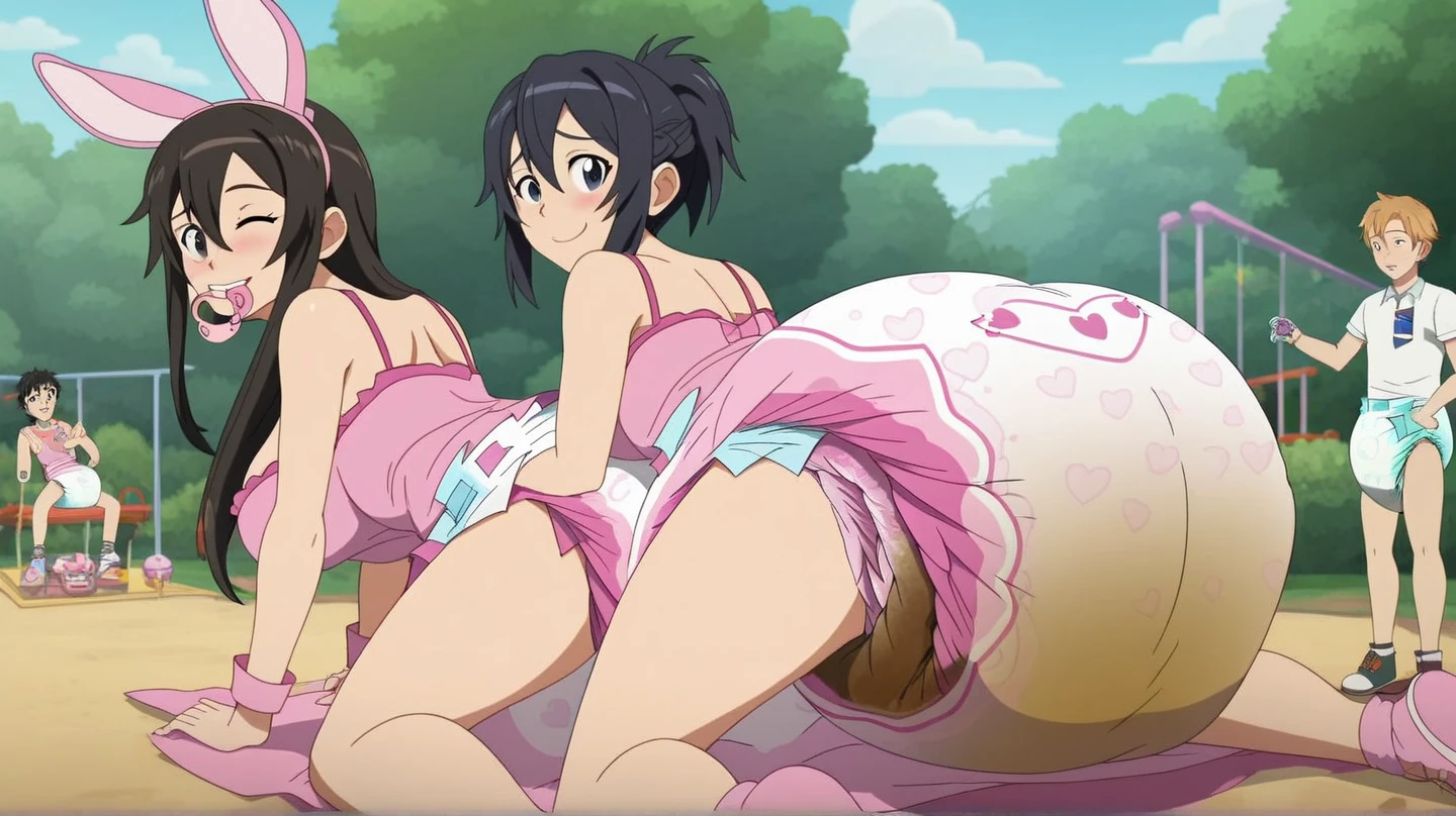2 girls , Yukinoshita Yukino , yuigahama yui , waltz dance ,jump, In underwear,pink good,belly button,panties,white bra、belly button,white panties,thighs,butt,high angle,smile,beautiful eyes and feet,