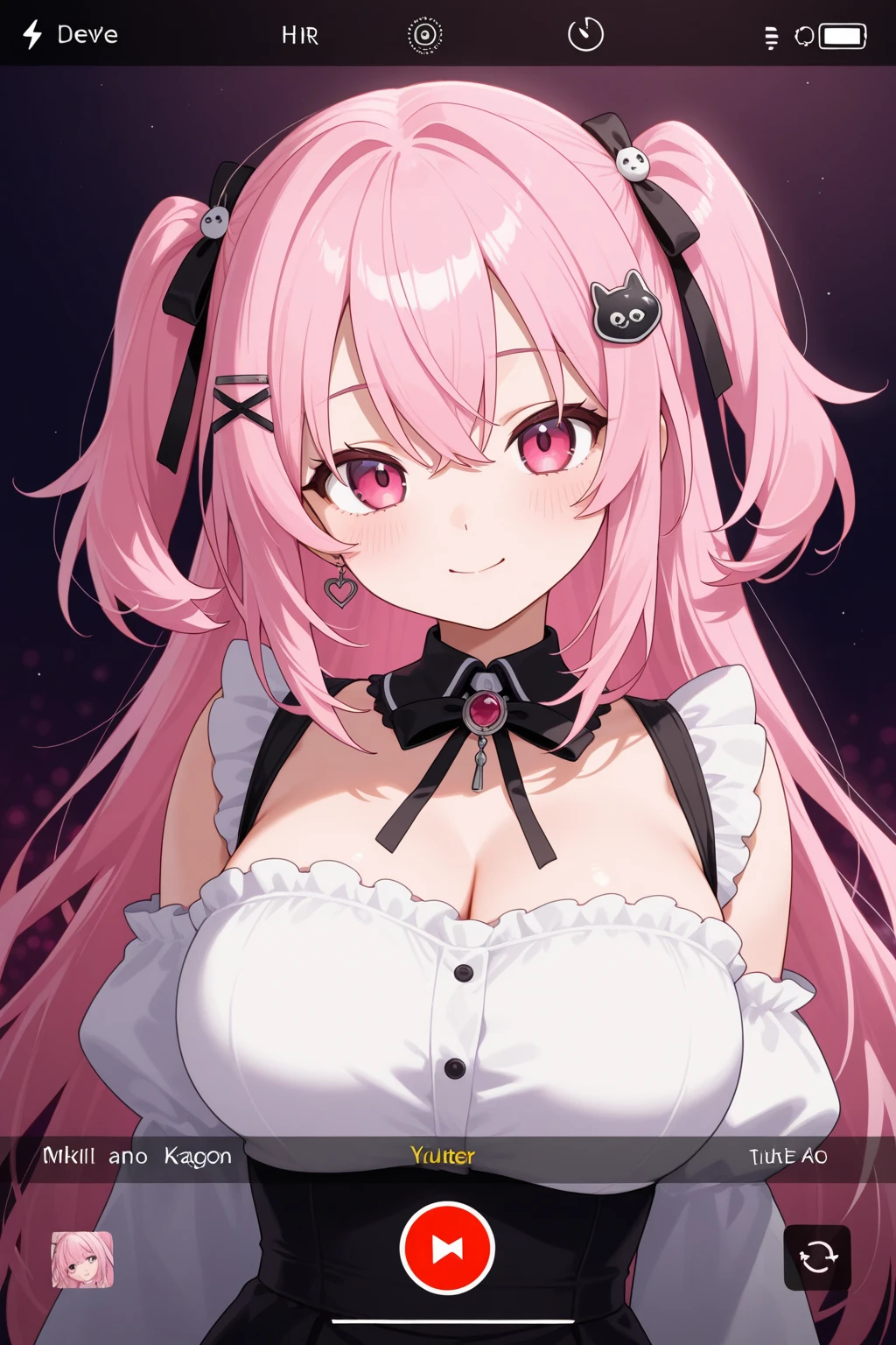 1 girl, pink long bun hair, heart shaped eyes, ♡, rabbit ears、Idol, {girl with pink long bun hair named Nami}, (Pink eye color), {downtown}, (smile), bright background , mole under eye, heart shaped choker, (masterpiece, highest quality), very detailed, highest quality, official art, beautiful and aesthetic: 1.2), (1 girl), very detailed, (geometry art: 1.3), colorful, most detailed ?d1 girl, pink long bun hair, Eye of the symbol, +__+, big breasts, gothic costume, {A girl with long pink bun hair named Nami}, (Pink eye color), {downtown}, (smile), bright background, (garden,beautiful flower々),mole under eye, heart shaped choker, (masterpiece, highest quality), official art, beautiful and aesthetic: 1.2), (1 girl), very detailed, (geometry art: 1.3), colorful