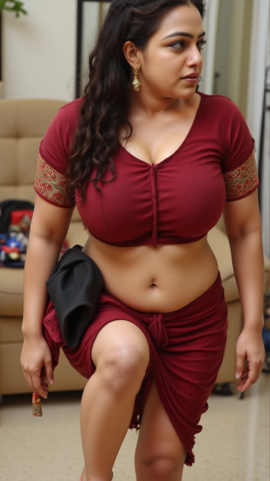 50yo mature MILF Anushka Shetty,((best quality)), ((masterpiece)), ((realistic)), eye kajal, mascara, red lips, sensual Beauty, provoking body, extreme sweat, sweat soaked skin, slight stretch marks, alluring figure,  bulging figure, thick charming lady, curvy, thick navel, full figured woman, eye kajal, massive breast, full body, styled hair, pierced eyes, female face,royal aura, trend on artstation , sharp focus, studio photo, intricate detail, very detailed, detailed eye, illustration, very detailed, sharp focus, digital render, professional, 4k