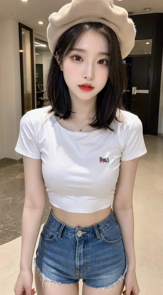 Best image quality、RAW Photos、Ultra-high resolution、21 years old Korean、Small breasts、Dynamic Angle、Cowboy Shot、The most beautiful chaos、elegant、Brutalist Design、Vibrant colors、Beautiful white hair、Short Bob、smile、fun、smile、Glowing White Skin、Beautiful eyes with random colors、Very thin lips、Beautiful eyes in every detail、 Narrow eyes、Cheeks are pale pink、Eyelash length、Beautiful double eyelids、eye shadow、Bright white hair、Oversized T-shirt、Short sleeves、Harem pants、Large parks、Shooting from the side、The wind is blowing、Hair fluttering、Hands
