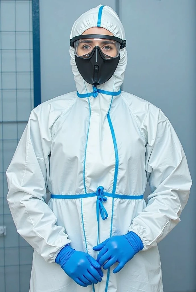 korean girl, (behind corpse, surgical mask), blood splatter, holding knife, stabbing, latex gloves, room full of blood, transparent raincoat, hood up, holding knife, latex gloves, behind corpse, short hair, night, mass murderer, robbery, in the hotel, light from the window