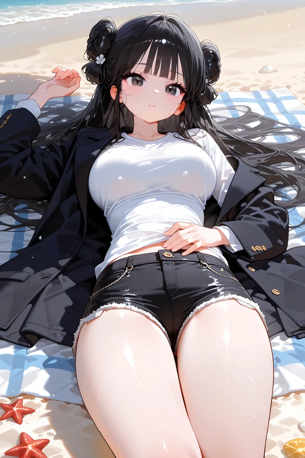 high quality, coastal,very big boob,very big ass, School swimsuit, Leg spread, Spread your legs