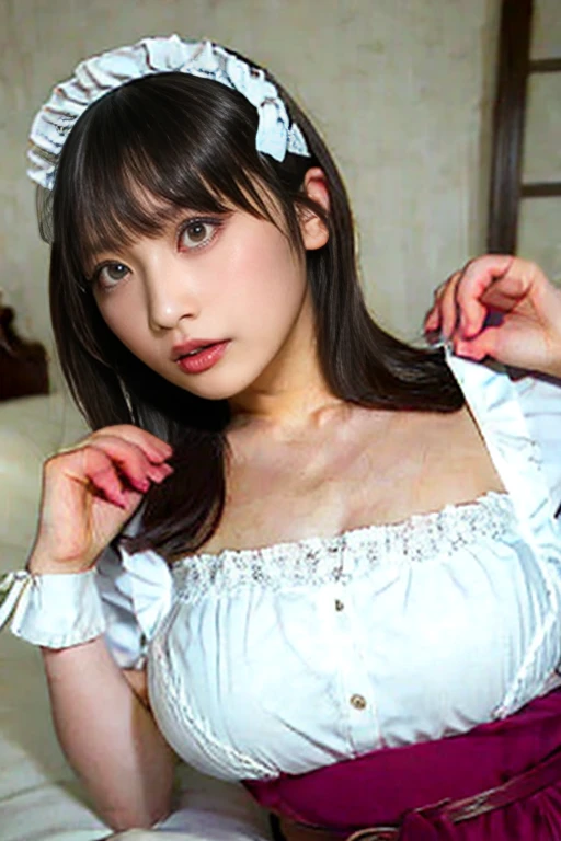 there is a woman in a bunny costume posing on a couch, sakimichan hdri, taken with canon 8 0 d, Yoshitomo Nara, narumi kakinouchi, shikamimi, taken with canon eos 5 d, taken with canon eos 5 d mark iv, realistic young gravure idol, ayami