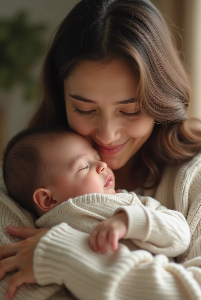 Two people Parent and Child hug