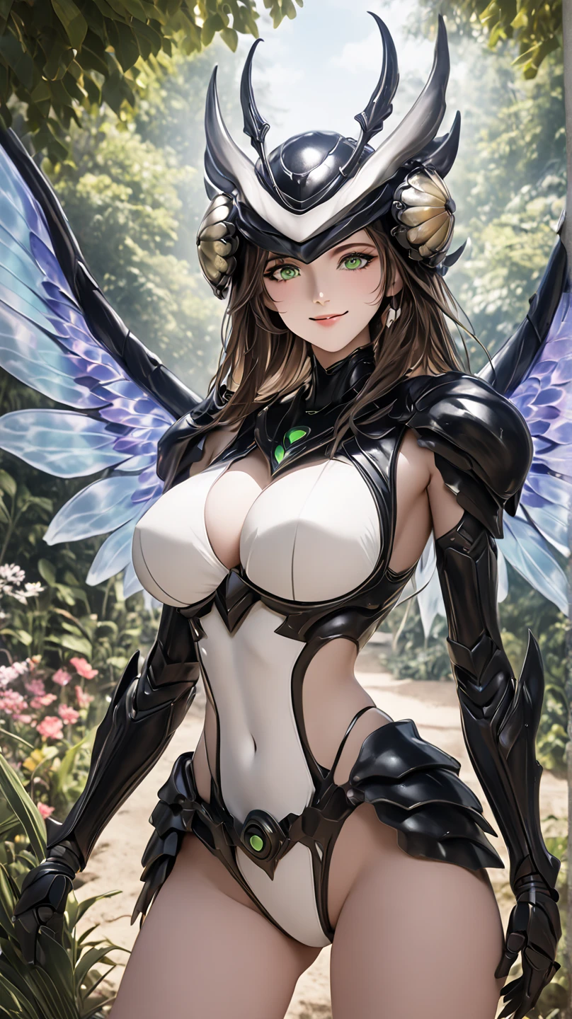 ((best quality)), ((highly detailed)), masterpiece, absurdres, (detailed eyes, deep eyes), (1girl), top view, looking up, upper body, <lora:hairdetailer:.8>, <lora:MosquitoGirl_aiwaifu:.9>, MosquitoGirl_white, aiwaifu, red eyes, colored sclera, white hair, long hair, medium breasts, white wings, fairy wings, colored skin, helmet, horns, makeup, lips, lipstick, arthropod girl, antennae, insect wings, armor, bodysuit, cable, monster girl, navel, gloves, hat, striped legwear, silk, toned, curvy, narrow waist, mature female, (on an active volcano, sun down)