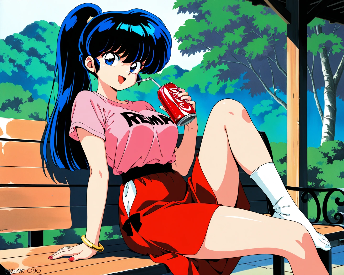 Kyoko,score_9,score_8_superior,score_7_superior,sauce_anime,One girl,alone,View your viewers,soaked,downpour,in the forest,black garter belt,Lying down,Sad face,:d,arms_behind_return,