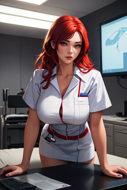 nurse uniform,hospital, latex nurse suit,nurses,busty,elbow gloves,labcoat,redhair woman,grey eyes , gigantic ,medical instruments,asian nurse,two nurses,speculum,examination room,oversize , ,big ass ,strap on, lay on table ,legs spreaded,giving birth,gyno chair , dentist,Milf,latex,red uniform