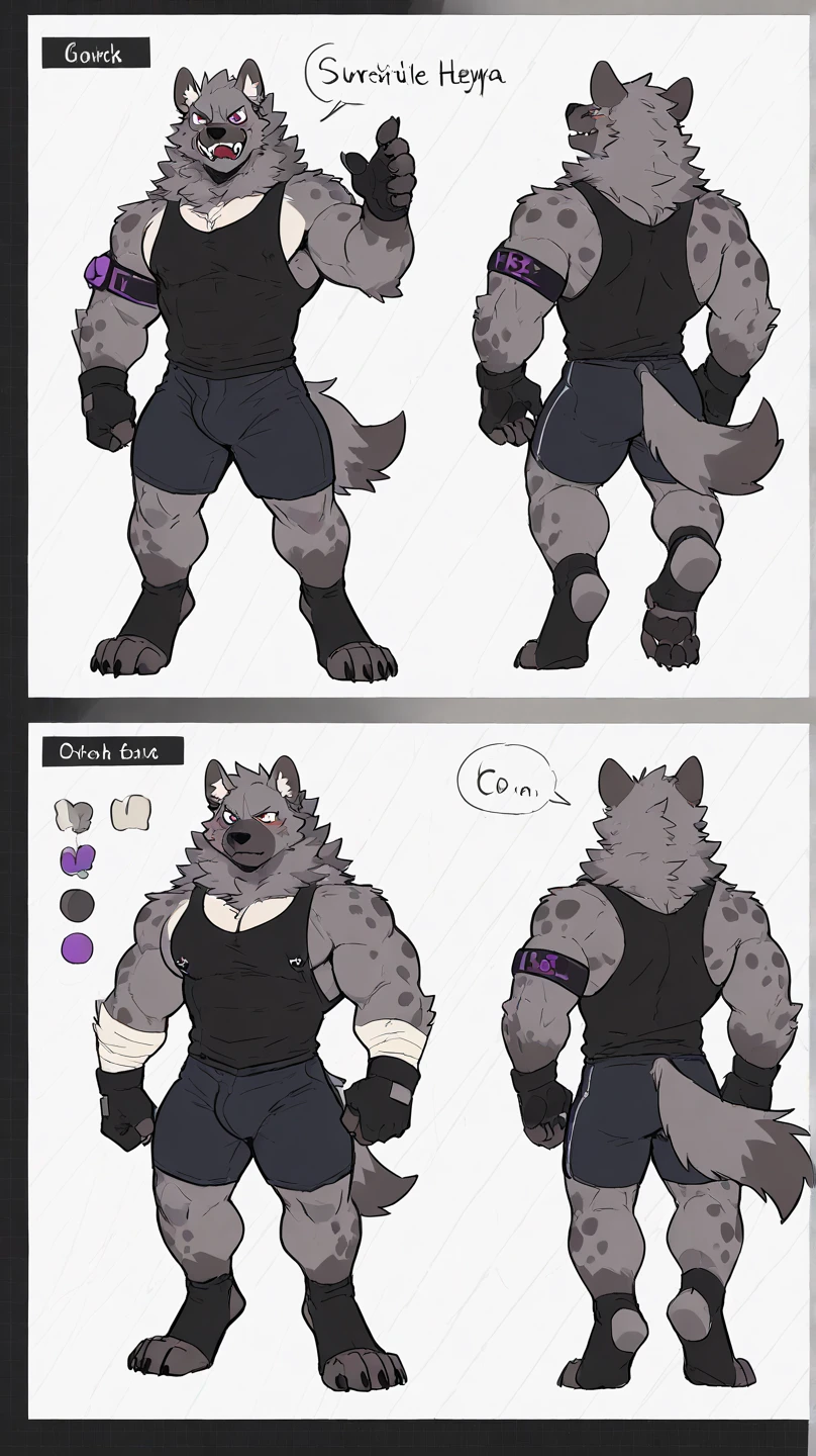 Wolf By Haps,1boy, abs, animal ears, bara, bulge, full body, white background, Seminude, Jockstrap, side, Standing, feet, Character sheet reference,