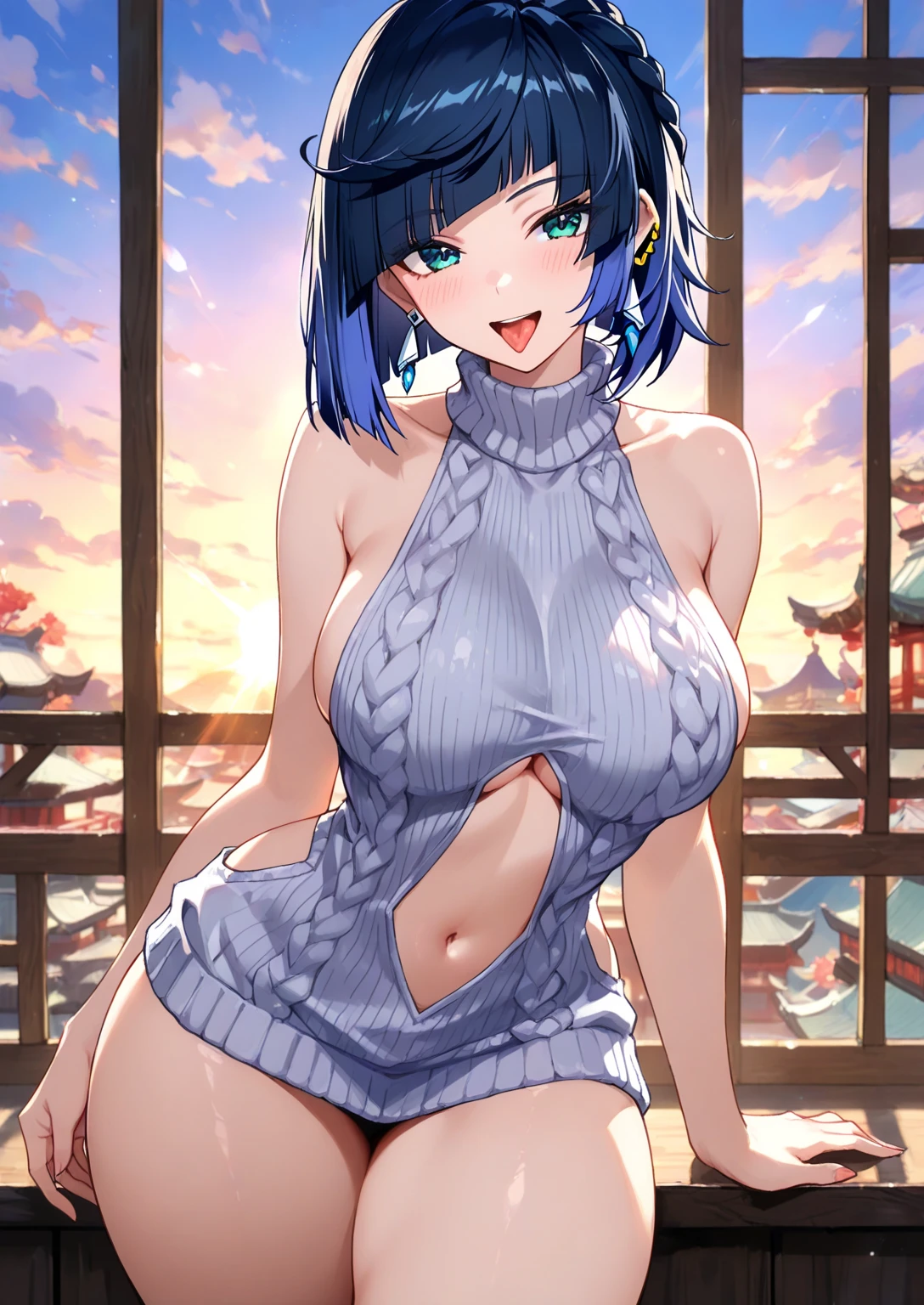 (masterpiece, best quality:1.5), (ultra detailed, high resolution, 8k, beautiful detailed, UHD, best anatomy), blue bob cut hair, medium breasts, 1 cute elf, (watercolor painting Art:2), gorgeous, genial, colorful