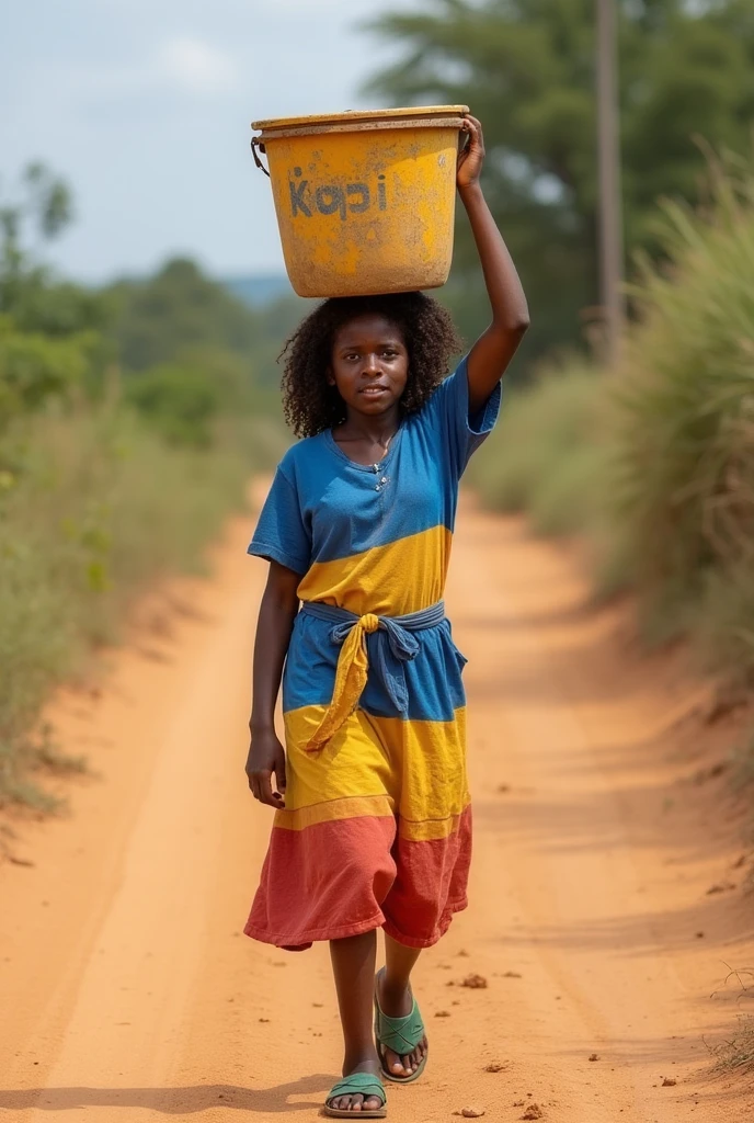 A vilage girl with water pot on her weast