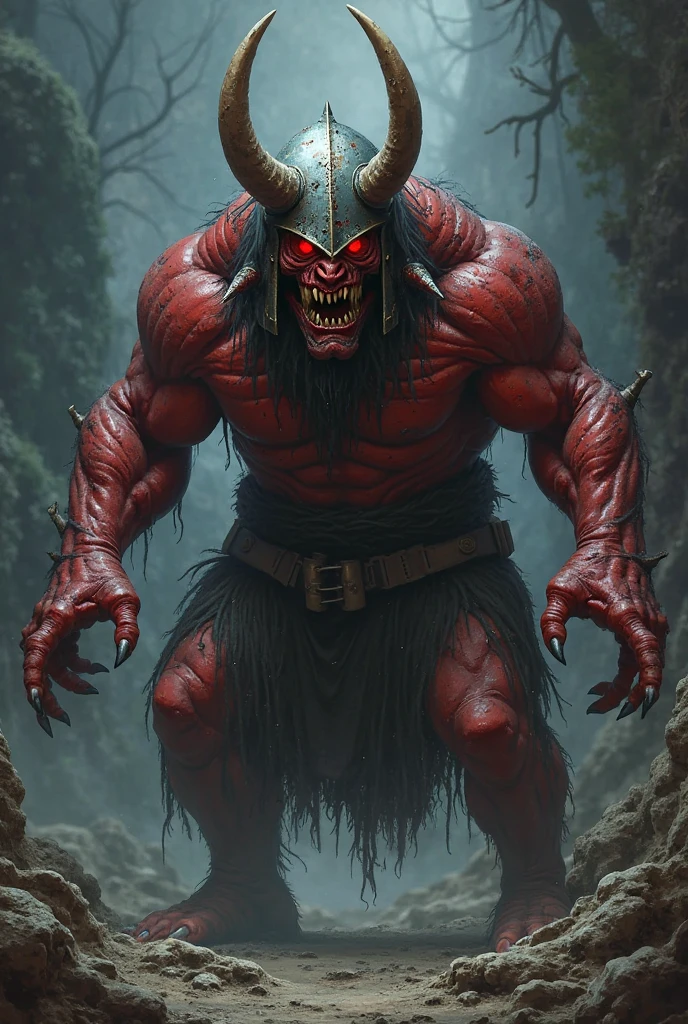 fat demon man less clothes 
