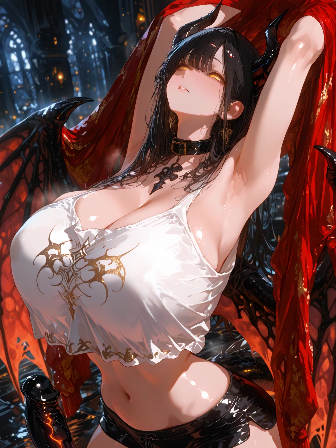black、White、Blue and Red,(best quality, Extremely detailed, high resolution, Extremely detailed的 CG),Angel,She is beautiful,Black Trench Coat, Large Breasts, Curvy beauty, (Mature woman),(Leather coat:1.2)