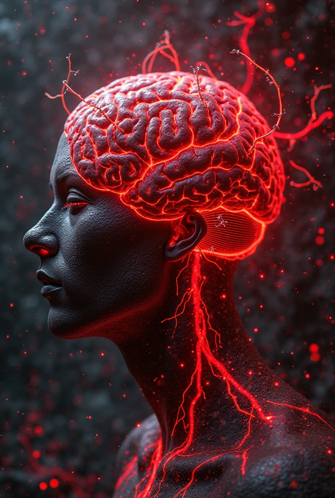 Take pictures of the human brain and hell and heaven and mix them together in one picture.
