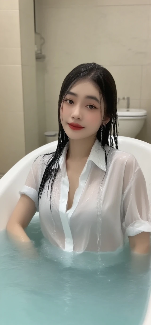 ((Top Quality, 16k, Masterpiece: 1.3)), Beautiful Women with Perfect Figure: 1.4, Slender Abs: 1.2, (((Long Wavy Hair)), ((Small: 1.4)), (((Kpop Idol: 1.3)), (Shower Water)), ((Shirt 1.5)), ((Bathroom)), Highly Detailed Face and Skin Texture, (Pose)), (Seductive)), (Spread Your Legs)), (( Drenched body))