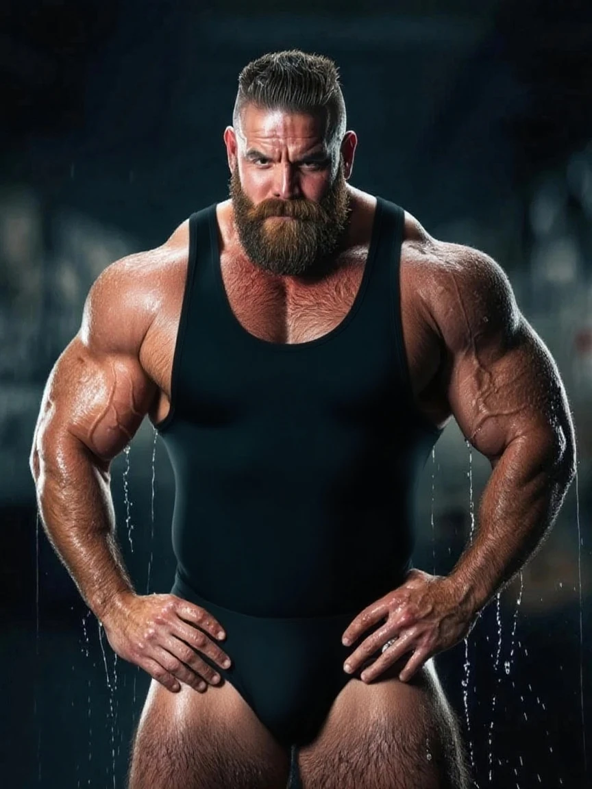 Masterpiece, Best Quality, Ultra-Detailed, muscular, bearded, thick mustache, imposing man [intense look], Intimidating presence, male figure,[imposing shadows],gritty realism, extreme detailed description, wide shoulders, green eyes, detailed eyes, brilliant eyes, handsome eyes, red hair, ginger hair, ginger beard, [chin stubble], imposing silhouette, bright colors, distinctive beard style, sharp focus, Unyielding pose, sense of authority, white jeans (((lay down))) (((backside)))

