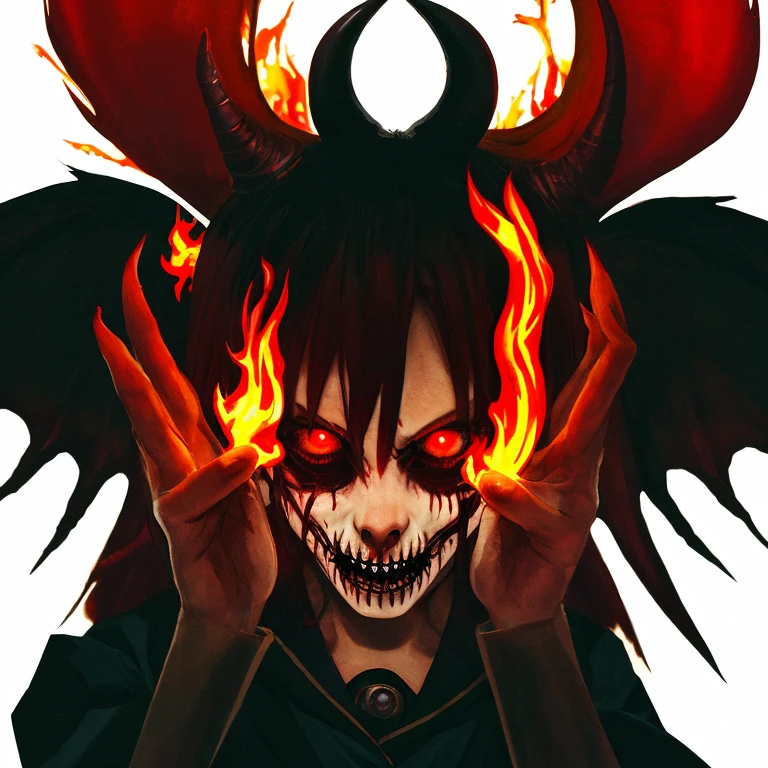 Demon of darkness, intricate, grotesque, horrifying, eerie, scarycore, horrorcore, demoncore, masterpiece, anime style, spine chilling, hyperdetailed, photorealistic, dynamic lighting, inspired by pinterest art and nijijourney, niji style, best quality