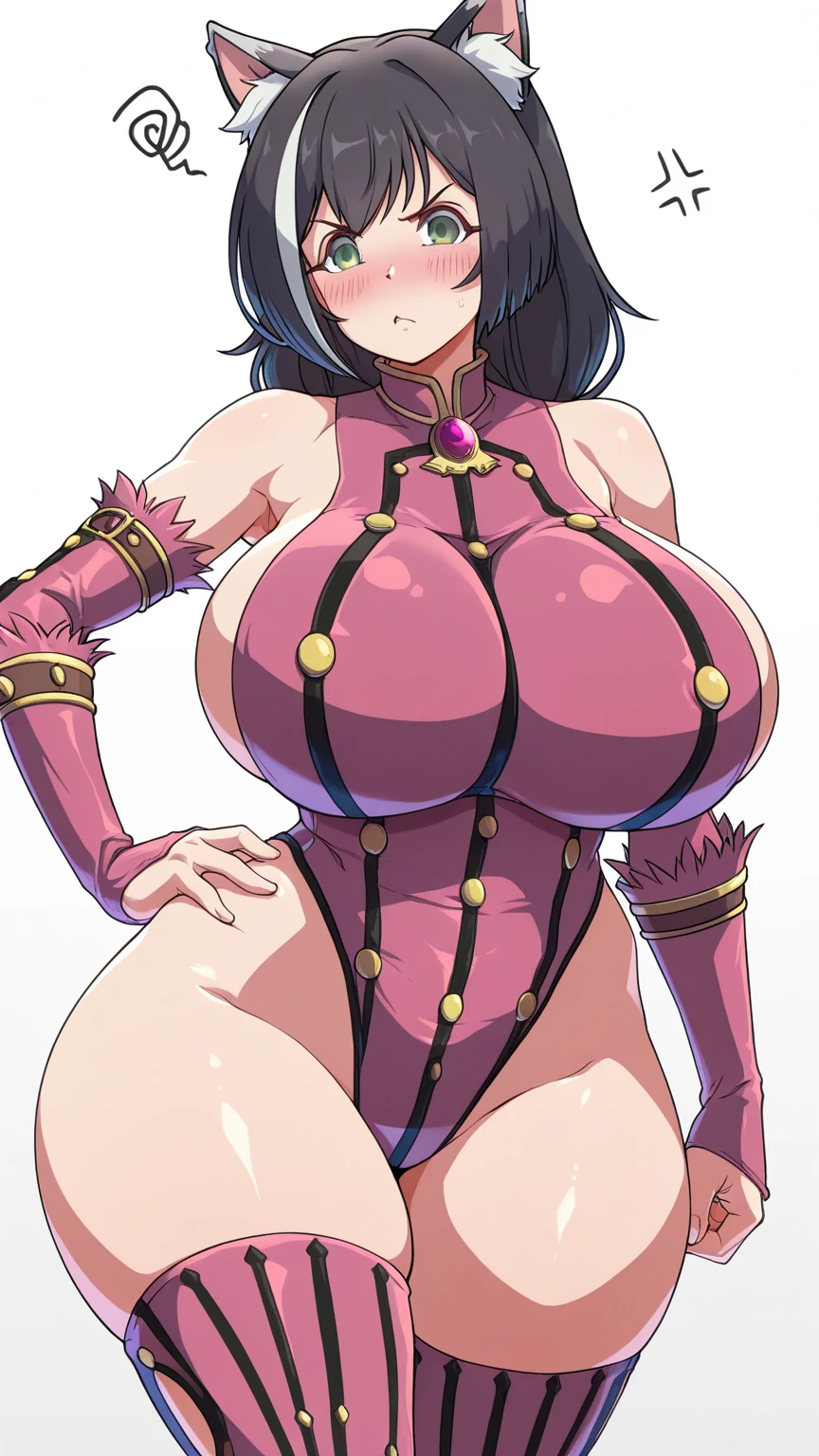 An anime-style artwork depicting Akiyama_Rinko from the game taimanin.
Tags: Akiyama_Rinko, anime, detailed eyes, detailed lips, ass, Akiyama_Rinko, blue hair, purple eyes, bare shoulders, miniskirt, turtleneck,curvy, thighs, higheels, midriff, shiny clothes, cleavage, skin tight, long hair, solo, huge breasts, (violet eyes), smiling expression, intense gaze, dynamic pose, indoor, palace, vibrant colors, digital art, high-resolution, professional quality, gigantic breasts, curvy, cowboy shot, (gigantic breasts: 1.4),