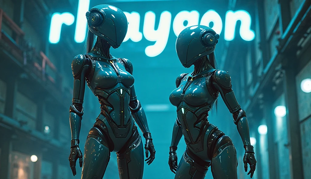 female xenomorph in hands up pose, rear view,looking back, cyberpunk street, wearing undies, white panties, white bra, lips, at night, blue police lights, blue neon signs,