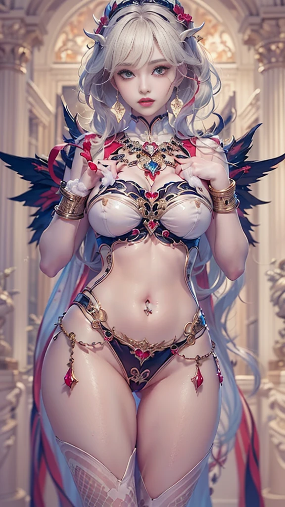 Anime girl with bra top with wings and bird on head, a beautiful succubus, Detailed Digital Anime Art, by Yang J, scales covering her chest, Trending on ArtStation pixiv, 8k high quality detailed art, fanart best artstation, beautiful elegant demon queen, 2. 5 d cgi anime fantasy artwork, Scales on her chest