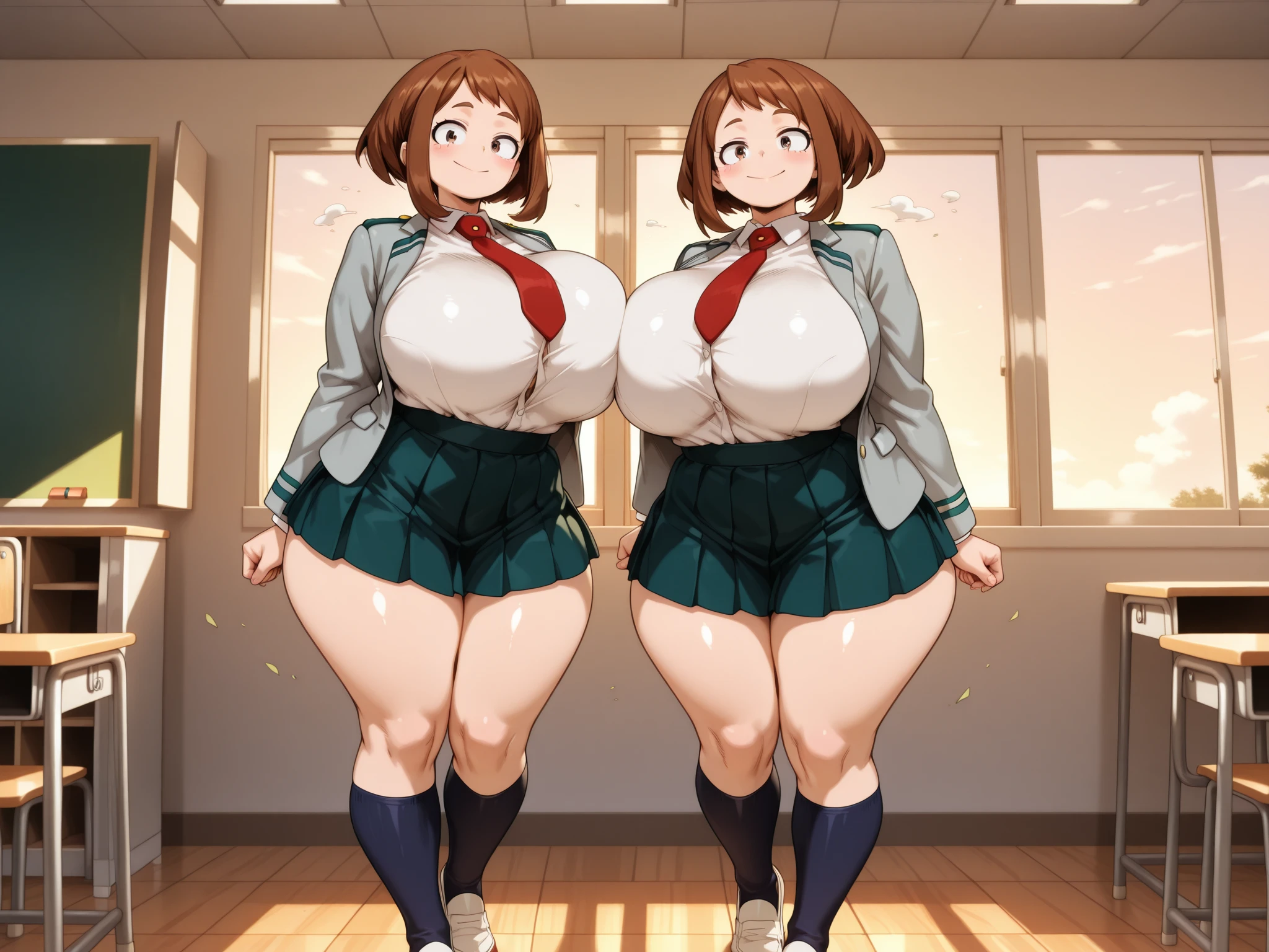 (Private 4K)、(High resolution:1.2)、(High freshness:1.2)、、(Whole Body Ezbian:1.2)、(Two Women:1.6)、((Women with exaggerated large physiques))、(Super big breasts fully opened:1.8)、abnormally developed muscles,,Barefoot woman, , Big arms、(Huge muscles:1.4)、(Dynamic pose:1.2)、(Woman jumping with all her might:1.8)、(school uniform:1.6)、(School Passage:1.6)