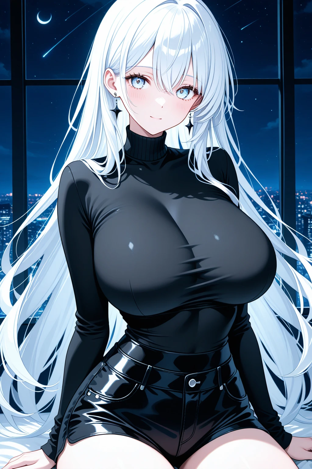 [(Transparent Background: 1.5)::5],(((Masterpiece))),(((Best Quality))),(((Extremely Detailed))), Illustration, (High Resolution), High Quality, Perfect Line Art, 1girl arm_strap asymmetrical_hair bikini bikini_bottom_only black_hair black_legwear black_thighhighs breasts closed_mouth clothing corset curvaceous detached_collar female grey_eyes grey_hair headdress headwear heart heart_pasties heart-shaped_pupils jewelry large_breasts legwear long_hair maid_headdress micro_bikini multicolored_hair navel one_arm_up open_mouth pasties revealing_clothes ring side-tie_bikini_bottom skindentation stomach streaked_hair swimsuit symbol-shaped_pupils thighhighs thong tongue tongue_out v-shaped_eyebrows x-shaped_pupils high_resolution very_high_resolution full_body