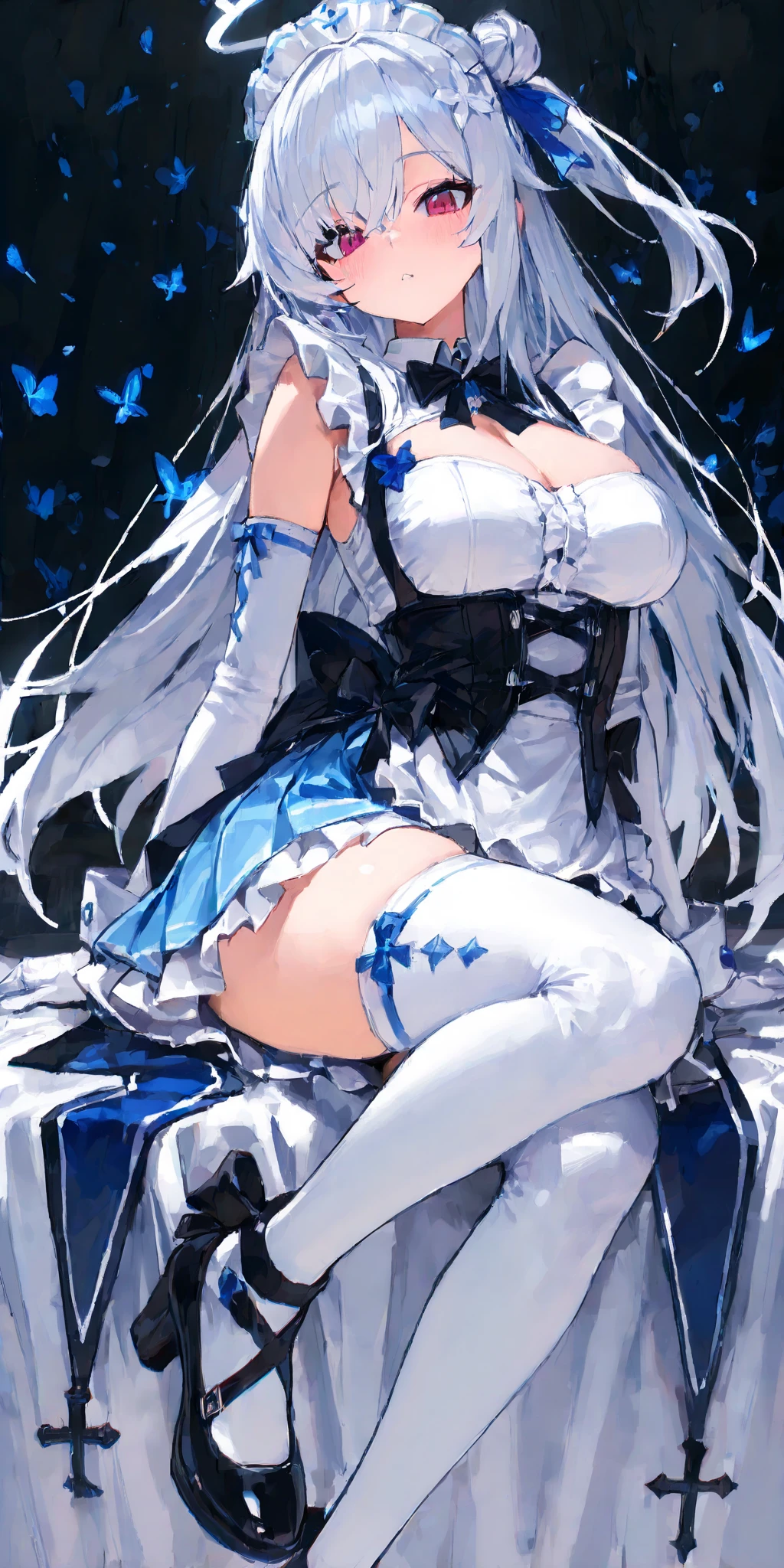 anime 1girl,uzakihana,( bridal lingerie, stockings, bridal veil, bridal garter,high heels),masterpiece, high quality, best quality, <lora:uzakihana:1>, <lora:breastsizeslideroffset:0.8>, <lora:bridal_lingerieV2:1>