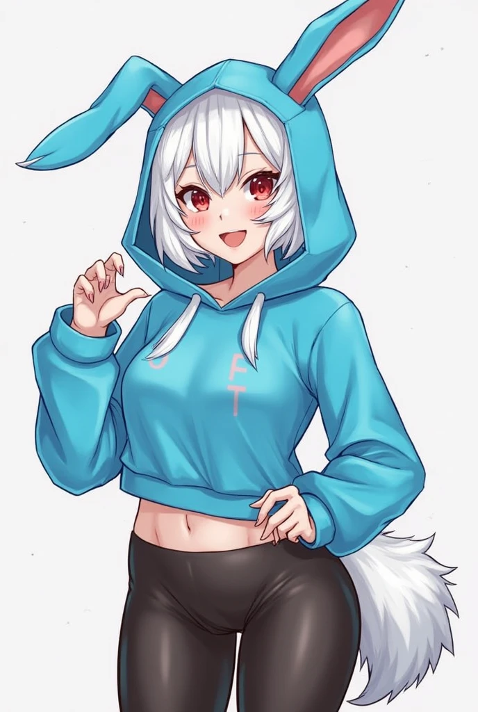 best quality, kemono, anime, female, furry, anthro, full body, solo, :d, ^_^, ahoge, animal_ear_fluff, animal_ears, bangs, bare_shoulders, blush, closed_eyes, detached_sleeves, fox_ears, fox_girl, fox_tail, gloves, hair_between_eyes, hood, hoodie, long_hair, open_mouth, simple_background, smile, solo, swaying, tail, upper_body, virtual_youtuber, white_background, white_hair, white_hoodie, white_sleeves, black_panties, panties, upskirt, sexy, sexy_panties