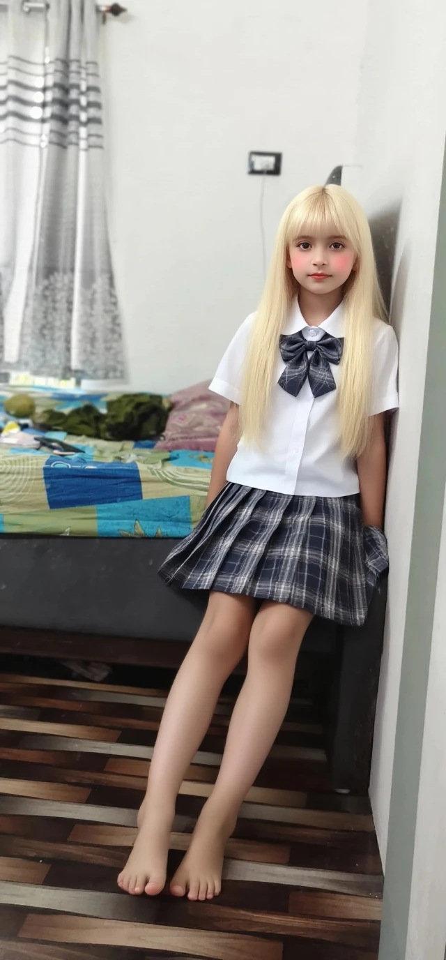blonde　longhair　blueeyes　shortstature　elementaryschoolstudent　girlchild　naked　real