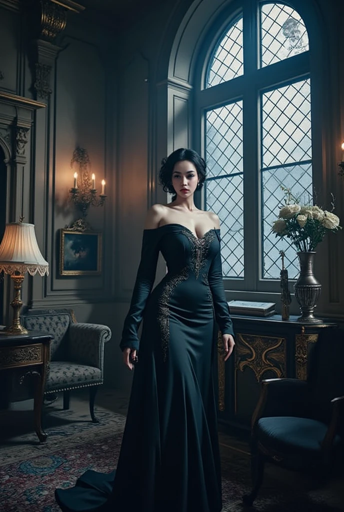 masutepiece, Very detailed, A hyper-realistic, Detailed background, Bright lighting, daylighting,, (Swordsman fighting bandits in a square surrounded by forests), (Wide Angle),(NSFW:1.5),High-quality images,8K high precision shooting,T back,Japanese woman posing in black lingerie, curvy accentuated booty, lacey, shapely derriere, Looking from behind, long curvy black hair, back-view, angela white, Seen from behind, Elegant Pose, photo taken from the back, beautiful curves, picture from behind, picture from behind, angela white, Chic,19 year old girl,Black lace panties,