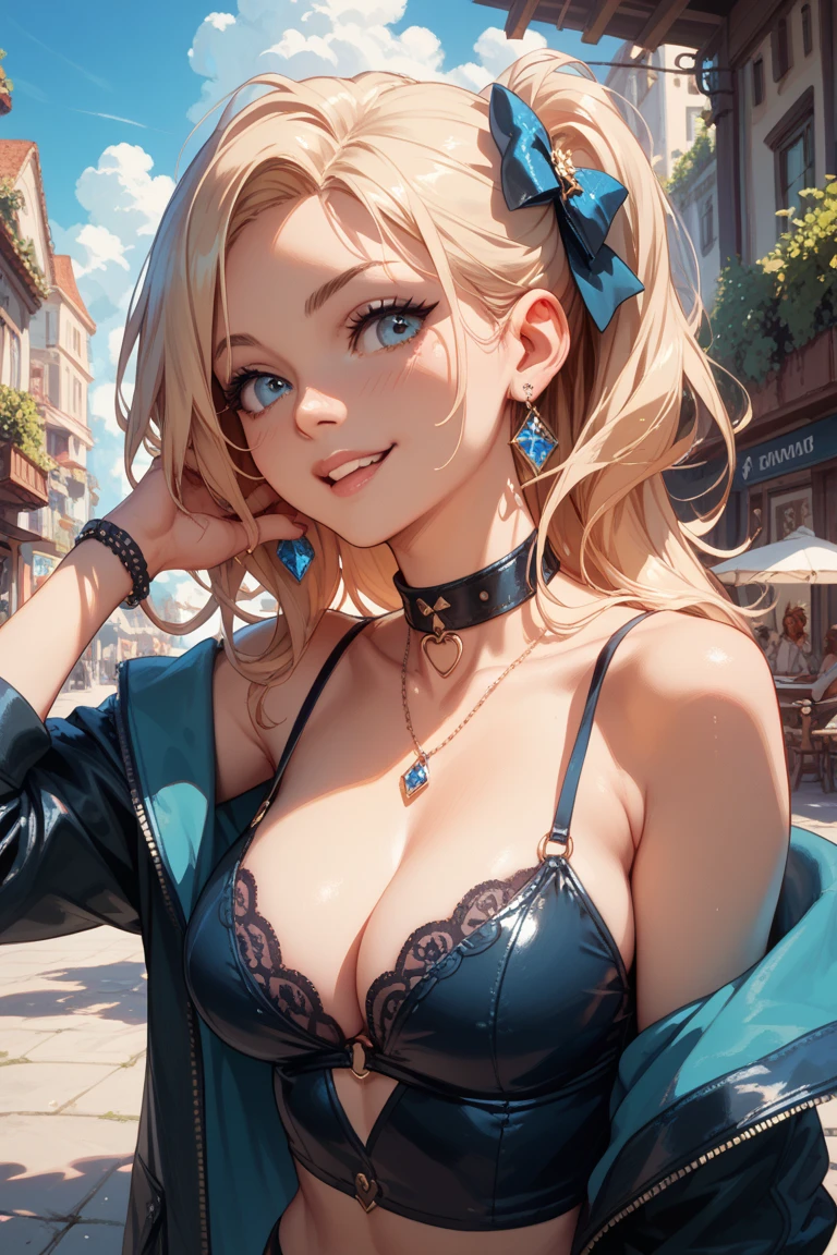 masterpiece,(masterpiece,top-quality,best qualityer),1 nude girll, jewely,Nipple Ring,choker necklace,bangle, hoop earings, circle glasses,sun glasses, Long hair , Blonde hair,Black color hair,Silvery-white hair,Maroon hair, solo, ssmile, looking at viewert, motorvehicle,The Car, Sports cars,groundvehicle, Sat down, exterioredium breasts, grinning smile,collars,holy rays,gold foil,Gold leaf art,glitter drawing,Correct anatomy,nude, Detailed face, Detailed eyes