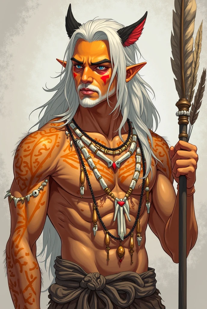 score_9, score_8_up, score_7_up, score_6_up, score_5_up, score_4_up, 11boy, Yone, League of Legends, hrstlxks style , dark elf Male, tribal tattoos ,Pants