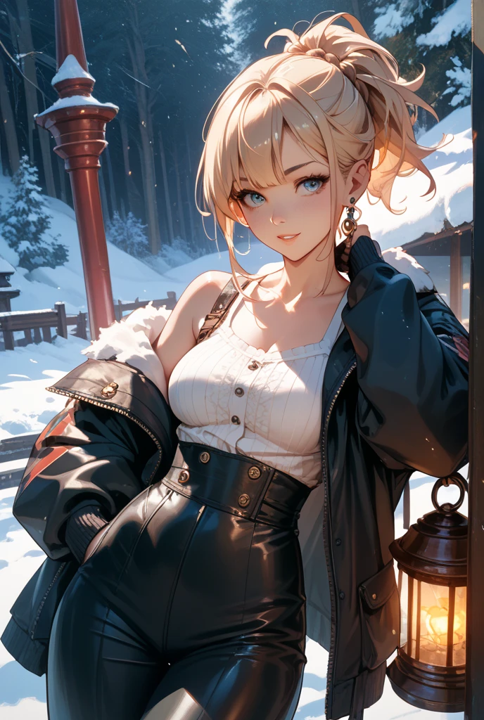 (masterpiece, best quality:1.2), (high resolution, 8K RAW photo, photo realistics, clear focus, weak outline:1.3), (natural lighting, textile shading), pov, (solo:1.5), 1 matured woman, 24 years old, (milf:1.5), ((nfsw:1.5, fuge breast:1.3, sagging breast, big tits, breast cleavage, harass sexually)), ((Bright beautiful eyes:1.3)), cute girl in winter clothes,  (throwing snowballs), winter outfits, duffle coat, Snowballs fighting, floating snowballs, in the snow, (looking at viewers, with smiling, half-closed eyes), raised sexy, (little opening mouth:1.3), light purple mesh in silver hair, medium short hair, hair over one eye, asymmetric hair, half updo hair, side rock, blue eyes, (Luxury detailed accessories, necklace, earrings, Bracelets), bokeh, dynamic angle, leaning forward:1.2, close-up face:1.5, full body, from below:1.2, (correct anatomy:1.6, ideal ratio of body proportions, correct hand:1.5, small hands),
