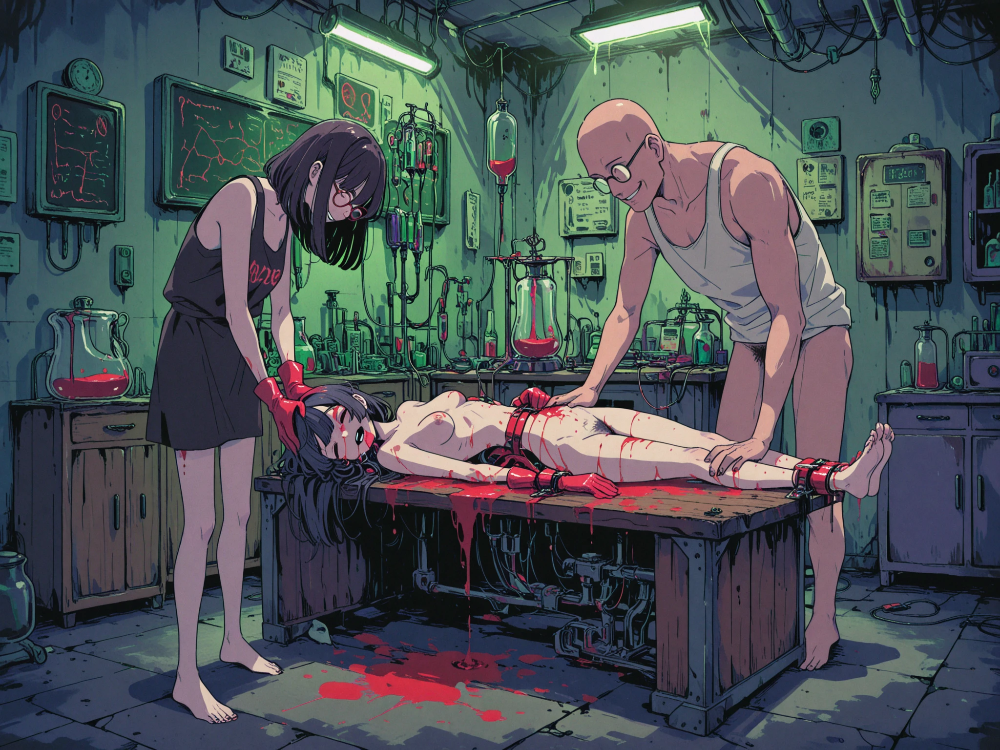 Mechanic. In the style of Adrian Ghenie, Esao Andrews, Jenny Saville, Edward Hopper, surrealism, Dark Art par James Jean, Takato Yamamoto, Minimalisme inkpunk. Dans le style Tim Burton. Dans le style Addams Family. Neogothic. Dans le style de Guweiz. Dans le style de Shadbase. Dans le style de Shadman.