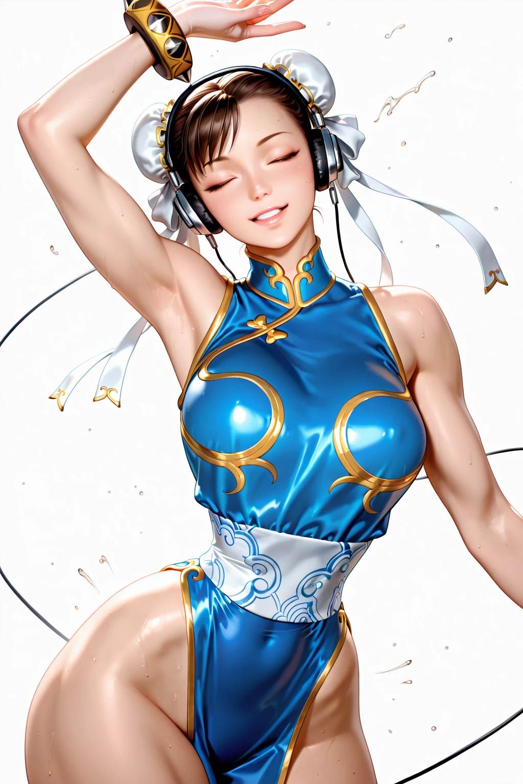 high quality,hd,16k,sharp line,1girl,female rhythmic gymnast ,cute face, large breasts, slender body, delicate body,nice legs, sweat,in rhythmic gymnastcs venue,focus girl,detailed beautiful face,detailed clothes,beautiful eyes,pretty,dynamic angle