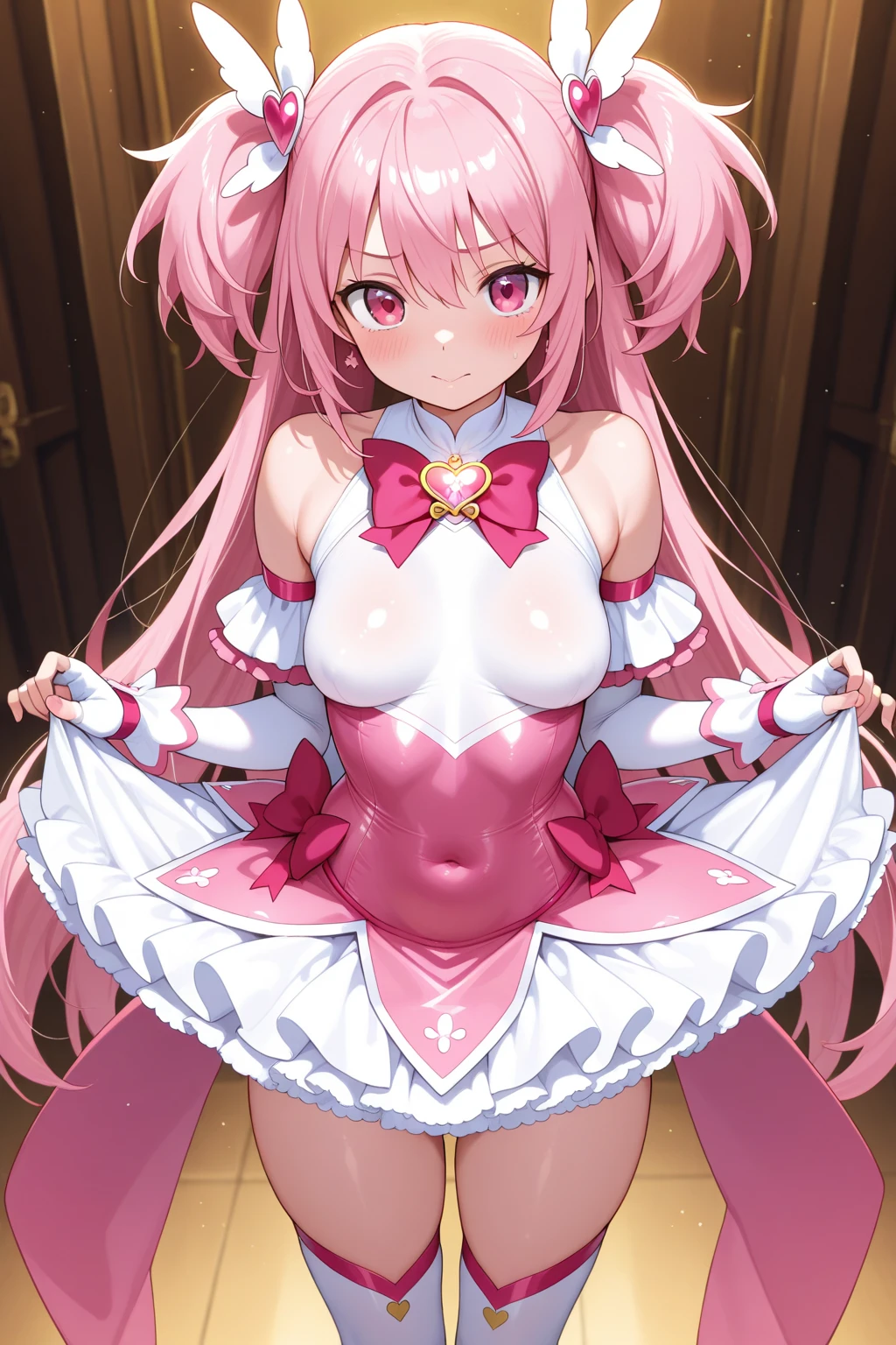 ((Top Quality、16K、masterpiece:1.3))、a tall and beautiful woman、Perfect Figure:1.4、(dream aesthetic) Slim Abs, young natural girl (otome dori) solo, long voluminous pale-pink hair 、messy hairstyle (with hair bangs), turquoise-blue eyes, pale-white skin (highlighted, realistic shading)、huge bust、Highly detailed facial and skin texture、(A detailed eye, Symmetry Eyes, Clear realistic eyes, Double eyelidd、Cold-stricken face、Symmetrical face), very realistic skin, goth makeup, Royal sisters full of fans、The Telegraph Esbian、peach buttocks, white shirt (wet), jeans skirt, black tights, cleavage, squart、(Raw foto:1.2)、((Photorealcitic:1.4))Top Quality、masterpiece、Real Photography、very delicate and beautiful.、super detailed CG、Unity、8K photo wallpaper、delicate detail、best qualtiy、Highly detailed CG unity 16k wallpaper、absurderes、Incredibly Absurd、huge file size、extremely highly detailed、Hight Resolution、ighly Details、Beautiful detail girl、extremely beautiful eyes and face, cute eyes look、Facial light、cinematic lightings, 1girll、see -through, inside house (bedroom) 、ulzzang-6500、The Telegraph Esbian, different poses at different angles,