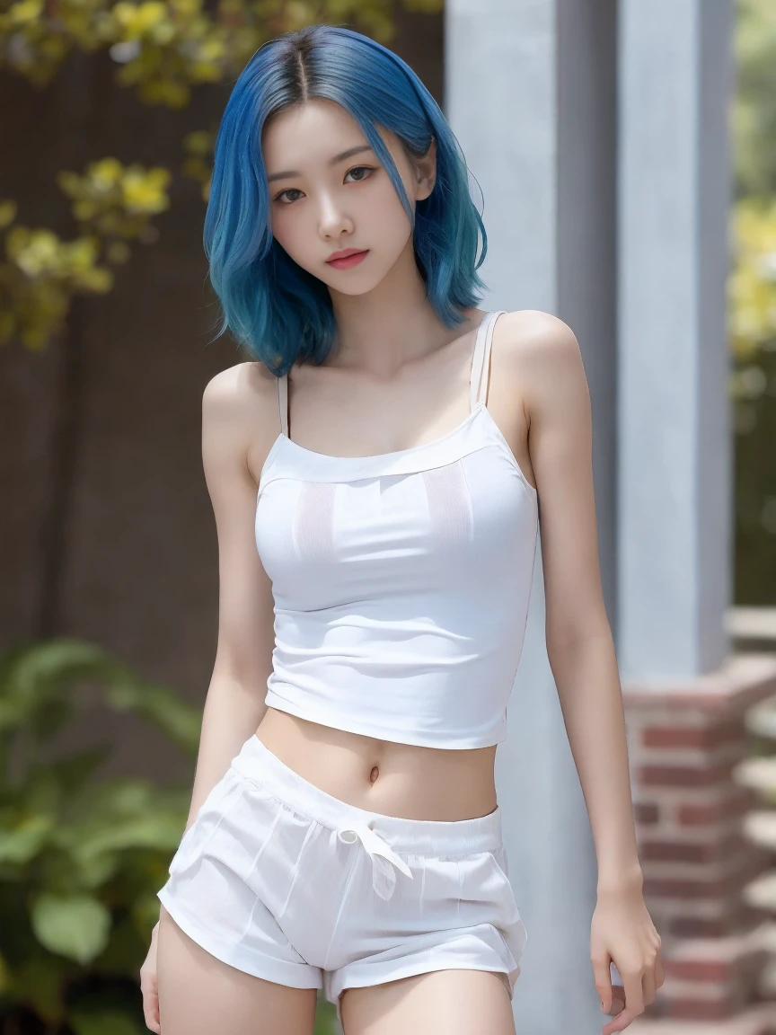 (masterpiece), (best quality), (ultra detailed),(disheveled hair),(illustration), (1girl), (Fashionable clothing:1.3), s(open chest:1.3),tanding, Fashion model, looking at viewer, (interview), (simple background),beautiful detailed eyes, delicate beautiful face, Floating,(high saturation),(colorful splashes),colorful bubble,(shining), focus on face,  ponytail, kamisato ayaka, light blue hair, bangs, hair ring, floating flowers, floating hairs, (shining), best lighting, best shadow,(skirt lift by myself:1.2),(show off white panties:1.1),in the big city