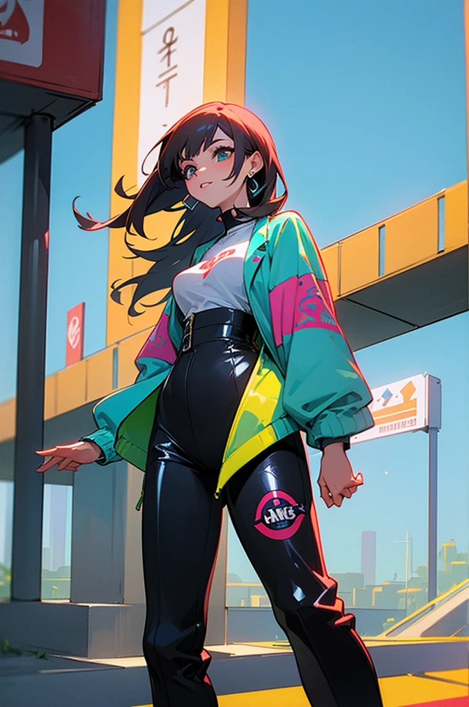 Bigboobs,cropped shoulders,knee length socks,pleatedskirt,No shoes on,Racing Wear,leotard skirt,open waist,cropped shoulders,Bare chest,Stand up,athletic sneakers