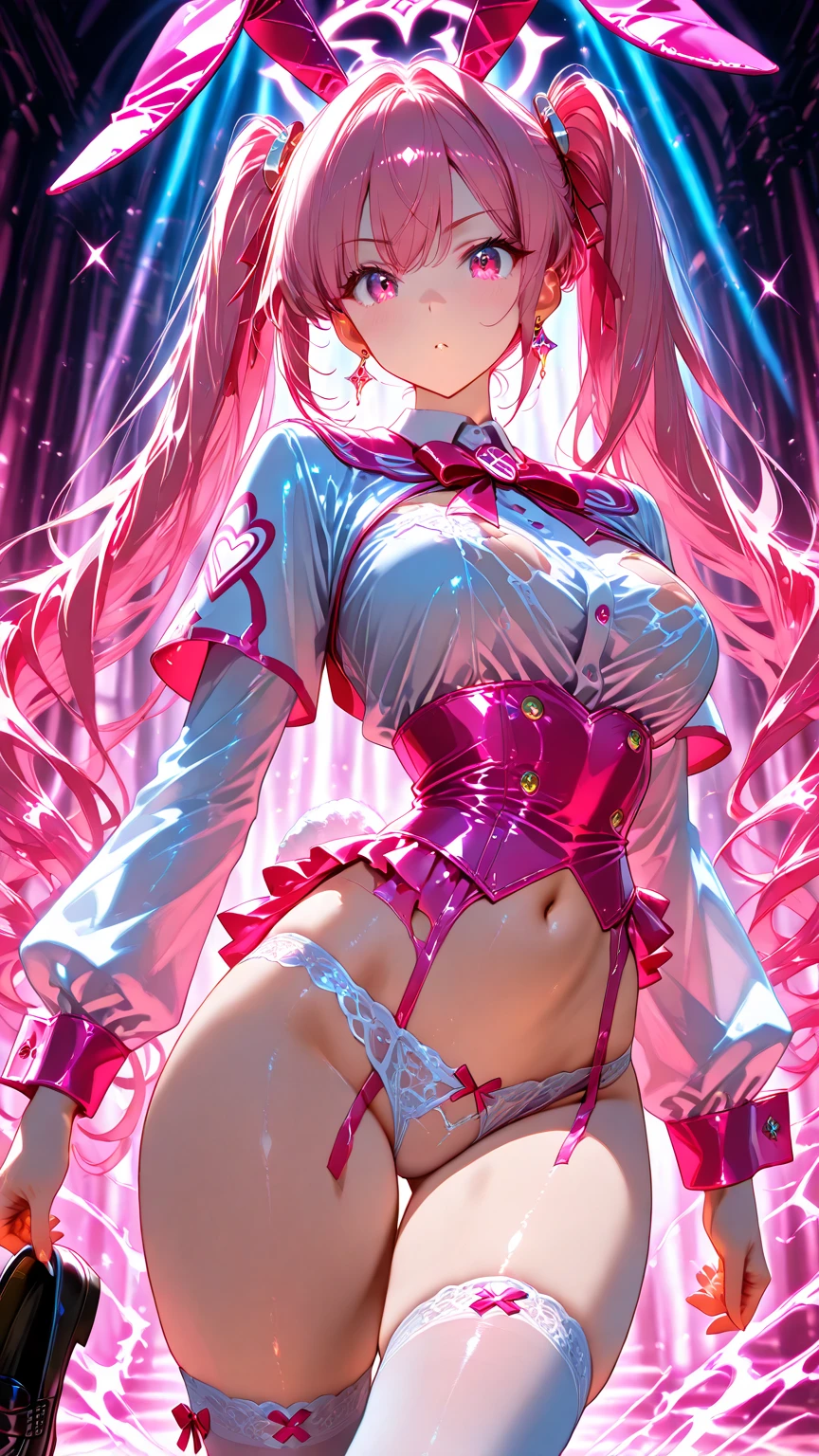 1Woman milf dancing ballet in studio "Giant breasts" + "large rear" + "tall"+ "wide hips" + " tiny waist" + "plump thighs" + "slanted eyes white color " + "crystallized white color Hair" +"Red Lips" + "Lucious Lips"”) outfit: (Pink tutu, pink maya, ballet uniform, ballet slippers with pink bows)