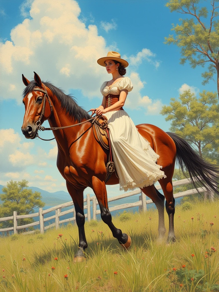 oil painting,Impressionism,300sprtns,otherworldly,trending on arstation,((nude:1)),(masterpiece, top quality, best quality, official art, beautiful and aesthetic:1.2), 1girl,riding horse, extreme detailed,<lora:300sprtns:0.7>,