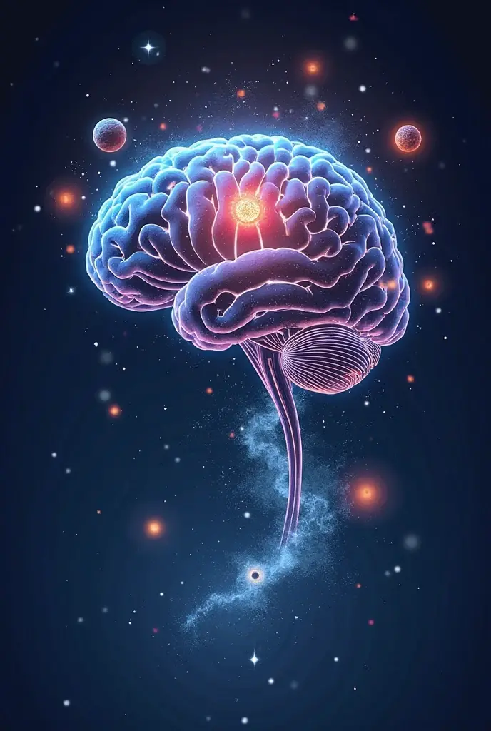 floating brain, in space, transcended existence.