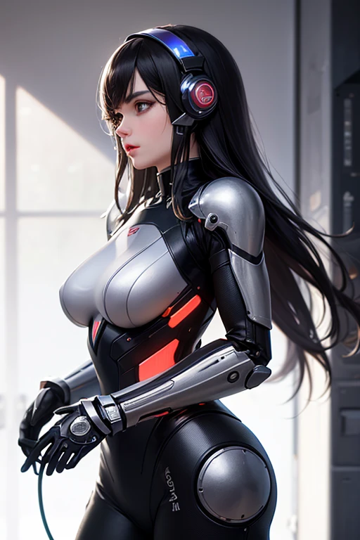 High school girl turned into an evil robot by computer. Machine body mechanical limbs with an evil smile The background is a computer room, Hmm, retina, masterpiece, Accurate, anatomically correct, rough skin, Super detailed, advanced details, high quality, Awards, 最high quality, High resolution
