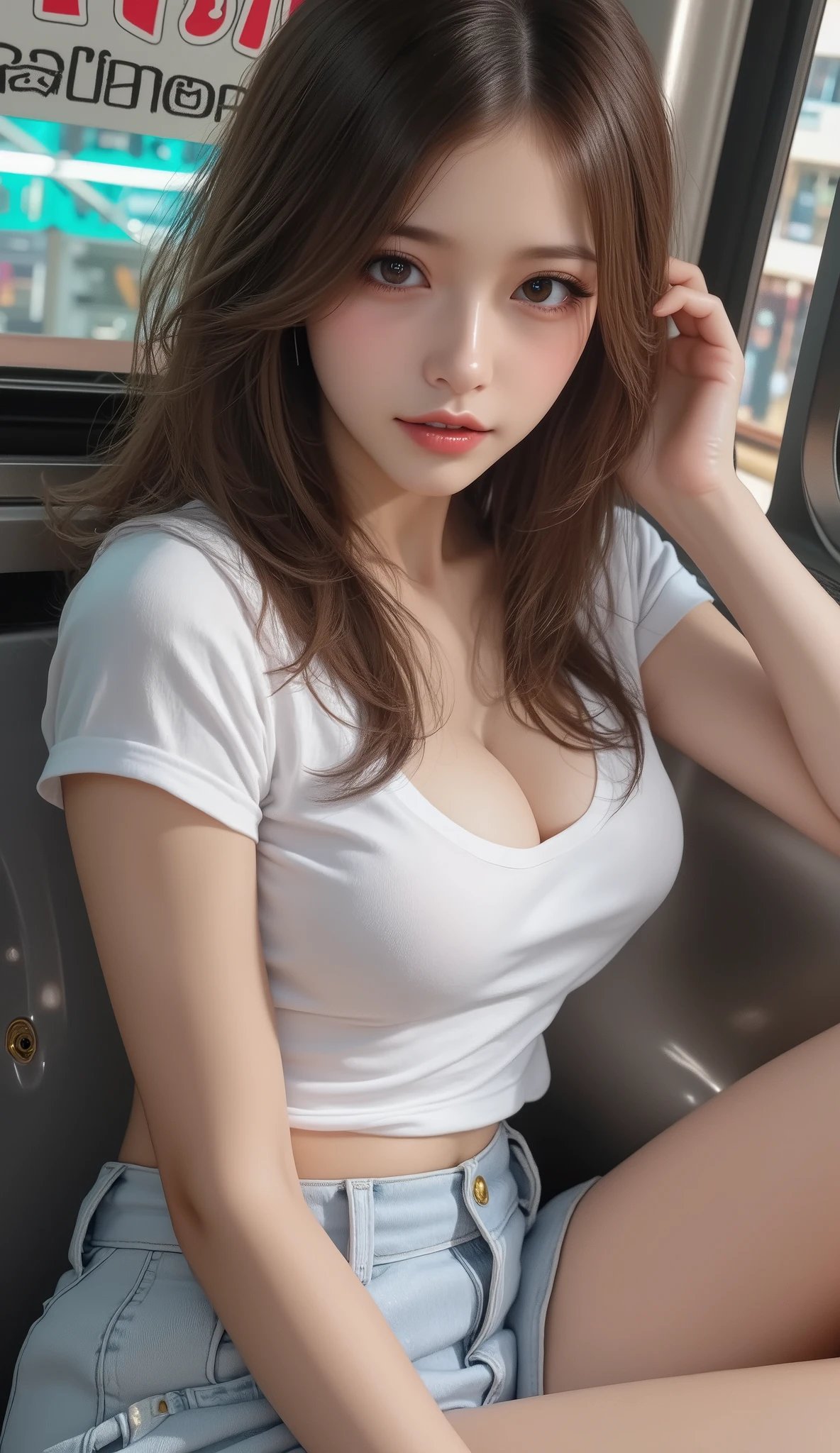 from standing,full body,Desert,ripped baggy man's cowboy clothes,pig,abandoned rusty car,strong sunlight,(Hyper-realism),(Vivid-realism),(realistic white skin),(Absolutely detailed photos),(sharp focus),18 yo cute girl,slender,cute face,best detailed face,subcutaneous vein,Detailed vivid twinkle iris and pupile,detailed cloth,messy hair,low saturation,skin fluff,fine wrinkles,(natural skin blemishes:0.5),(freckles:0.7),best Ray tracing,perspective,light and shadow play,highly detailed,35mm photograph,film,bokeh,professional,4k,glaring,film grain,proper 5-fingers,naughty lips,piercing,Textured,distressed,vintage,edgy,dirty,noisy,<lora:add_detail:0.7>,leaning against the car hood,dynamic angle,