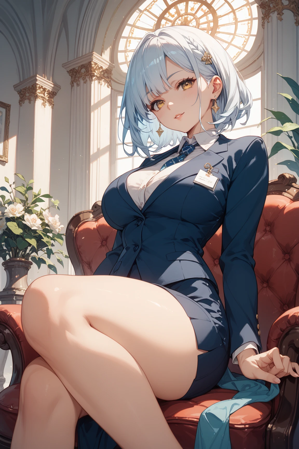 (hyper extreme detailed),(masterpeace),(hyper extreme),(photorealistic),CG,(colour:1.2), solo, hotel room,smile, <lora:aging:1.2>,aging,(old woman,old),(wrinkled_skin:1.5),
( AS-Elderly:1.3),  <lora:Rodney:0.9>,Rodney,silber hair,long hair,multiple side braid, detached_sleeves,thigh_boots,detached_collar,white and blue outfit,miniskirt,